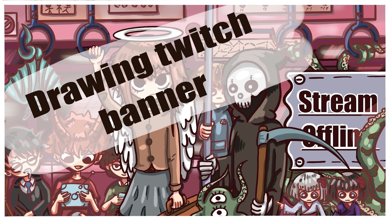 drawing twitch banner (procreate) YouTube