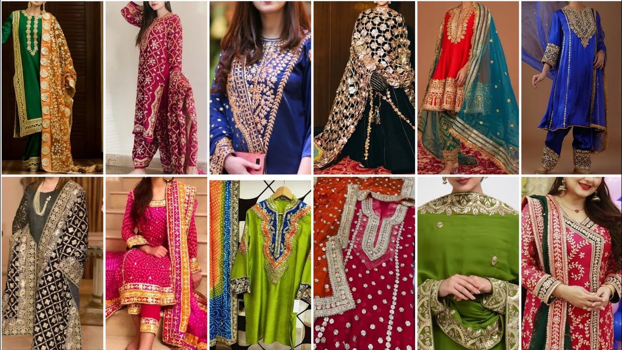 Gotta Patti Work Dress / Latest Gota Patti Suit Design / Gota Kinari Wedding Dress Designs