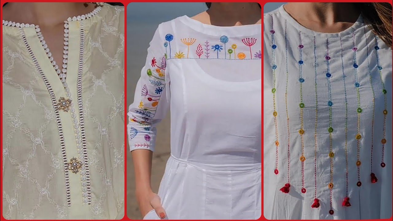 plain kurti neck designs