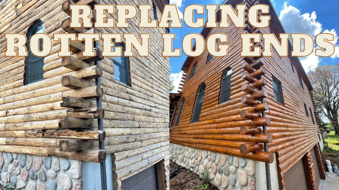 Replacing Rotten Log Ends and Siding - Log Cabin TIME-LAPSE - YouTube