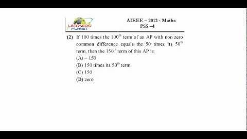 Online JEE preparations AIEEE 2012 Maths Arithmetic sequence or progression