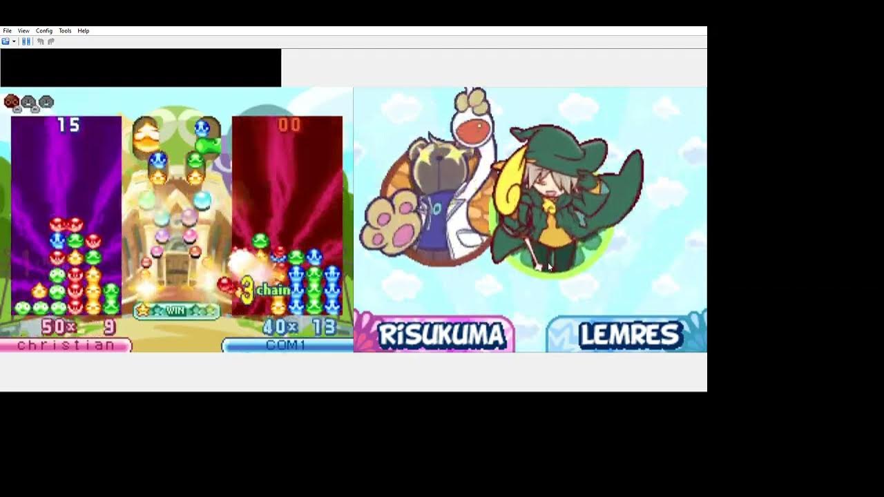 Puyo Puyo 20th Anniversary DS Risukuma VS Lemres Fever Mode - YouTube