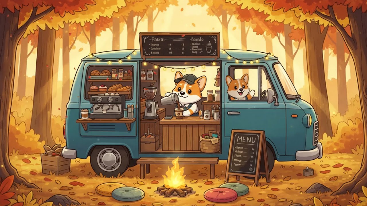 Corgi Barista Autumn Café ☕ 🍂 Chill Lofi Mix for Work, Focus