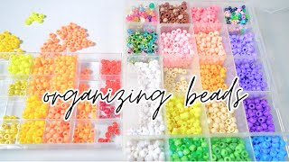 bead organization asmr | sorting & color coding all of my beads! satisfying bead storage, no talking