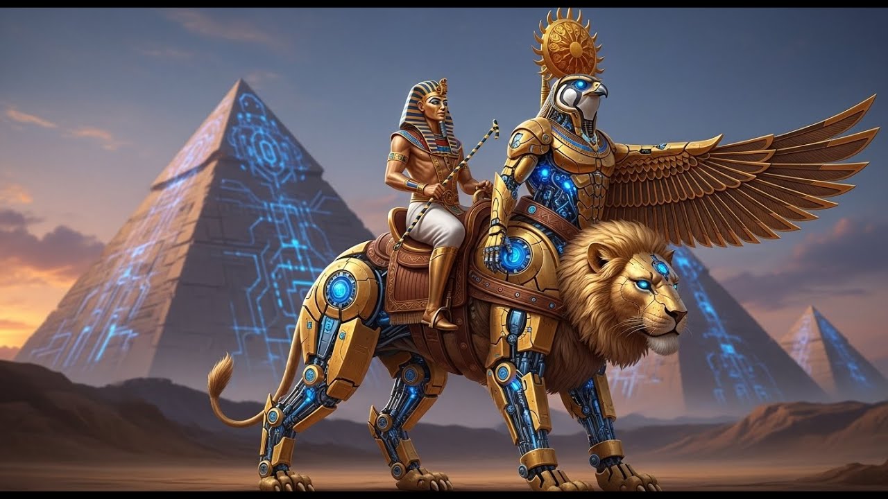 Golden Pharaoh Reborn in 2570 | 4K Sci-Fi – New Era – AI Generated