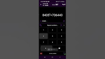 Math Tricks - Training mode - Square numbers ending in 05 - level 076 (Number Keyboard)