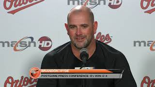 Brandon Hyde following O's 12-4 win