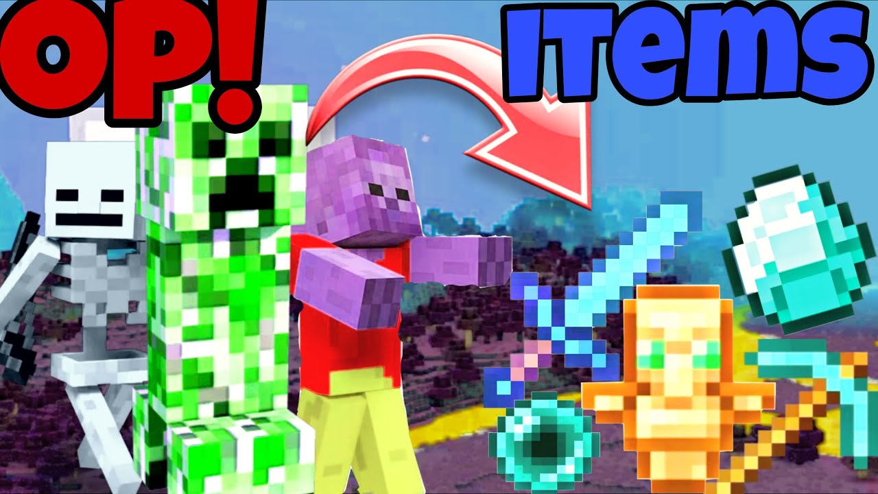 Minecraft, but Mobs drop op items - YouTube