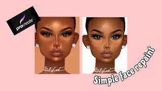 simple  imvu face repaint tutorial on procreate