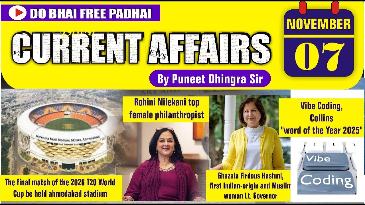 7 November 2025 Current Affairs | Daily Current Affairs | Bank | SSC ...