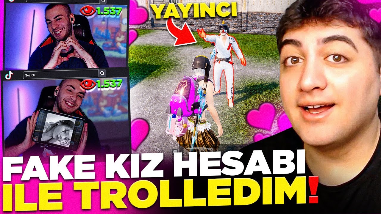 FAKE KIZ HESABI AÇIP ERKEK YAYINCIYI YAYINDA TROLLEDİM! (AŞIK OLDU💖) | PUBG Mobile