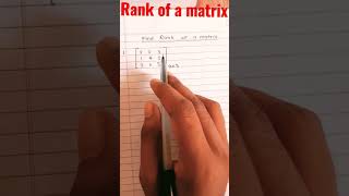 rank of a matrix in Hindi //rank of matrix in 3cross3#short#bihar engineering#aku