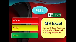 MS Excel(Inserting, Renaming, Deleting, Copying, Moving Sheets and Coloring Sheet Tab)