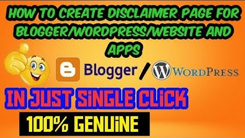 how to create disclaimer page in blogger/website/wordpress | disclaimer page | hindi | in one click