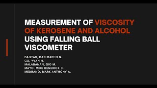 Measurement of Viscosity of Kerosene and Alcohol using Falling Ball Viscometer - Final project
