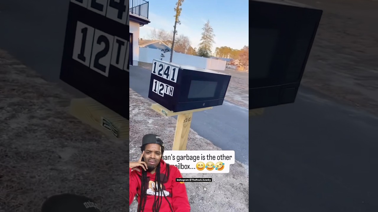 I never seen somebody use a microwave as a mailbox before :