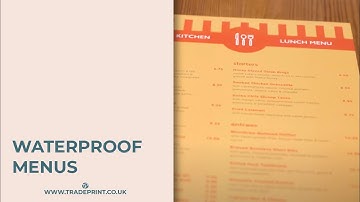 Custom Printed Waterproof Menus | Tradeprint
