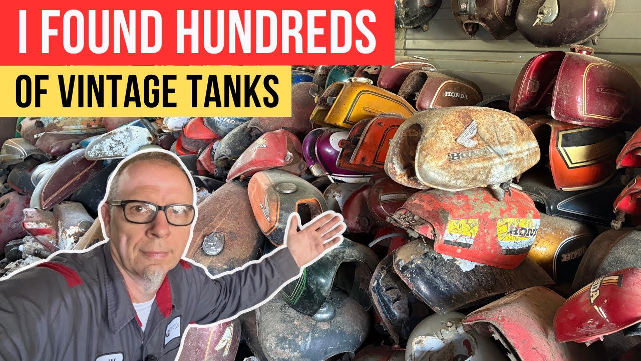 I Found Hundreds of Vintage Motorcycle Tanks - YouTube