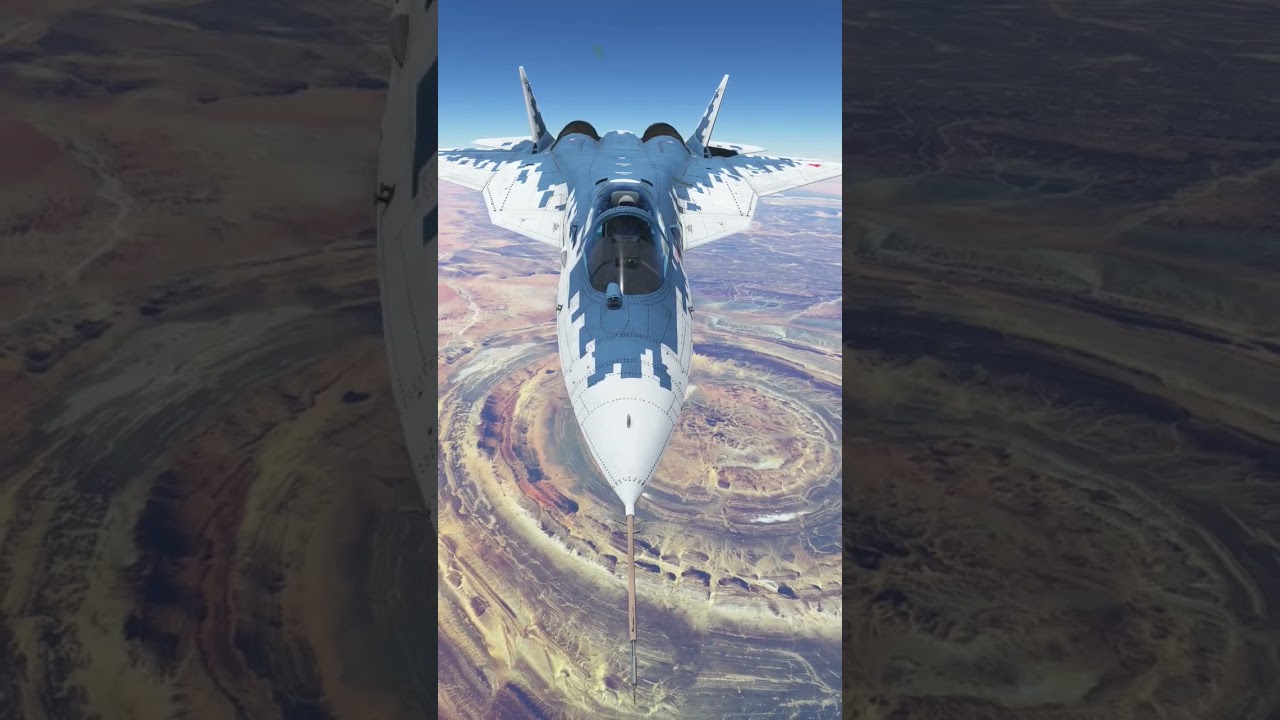 SU57 FELON FLY OVER THE EYE OF SAHARA Richat Structure in MSFS