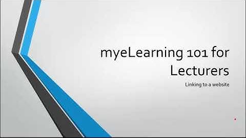 Linking to a Website in your myeLearning Course - Adding URLs
