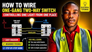  How to wire one-gang two-way switch controlling one light from two place 