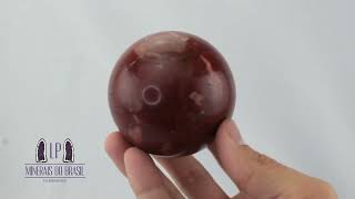 Esfera De Dolomita Vermelha In Natura 0,540Kgdiam 7,3Cm
