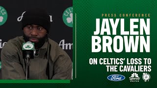 PRESS CONFERENCE: Jaylen Brown reacts to 'intense atmosphere' at TD Garden in loss to Cavs