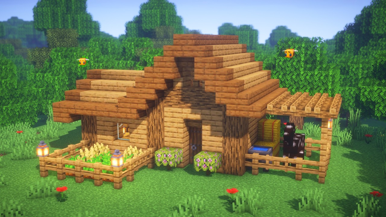 Minecraft | Let's Build a Simple & Practical Starter House - YouTube