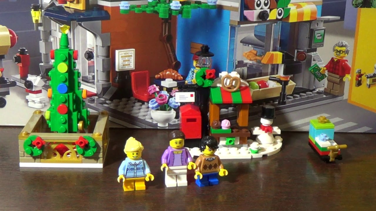 Лего серая пластина + Лего 850939 (Сцена Санты) + Лего 40263 (Рождественская площадь)