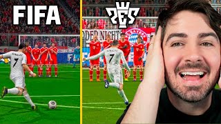 SO GOL DE FALTA DO CR7!!! FIFA vs PES DE 2004 a 2024!