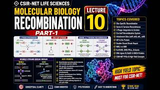 Molecular Biology Lecture - 10 | Recombination Part-1 | Life Science | CSIR NET | GATE