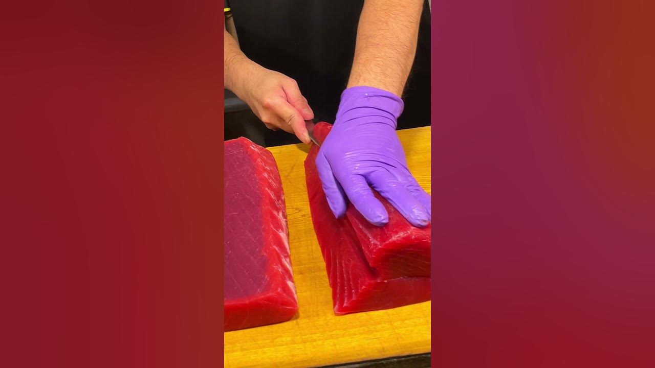 Masterful akami cutting unlocking the perfect bluefin tuna slices 