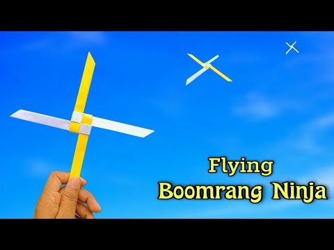 how to make new ninja, flying boomrang ninja star, paper flying ninja, make boomrang, paper ninja