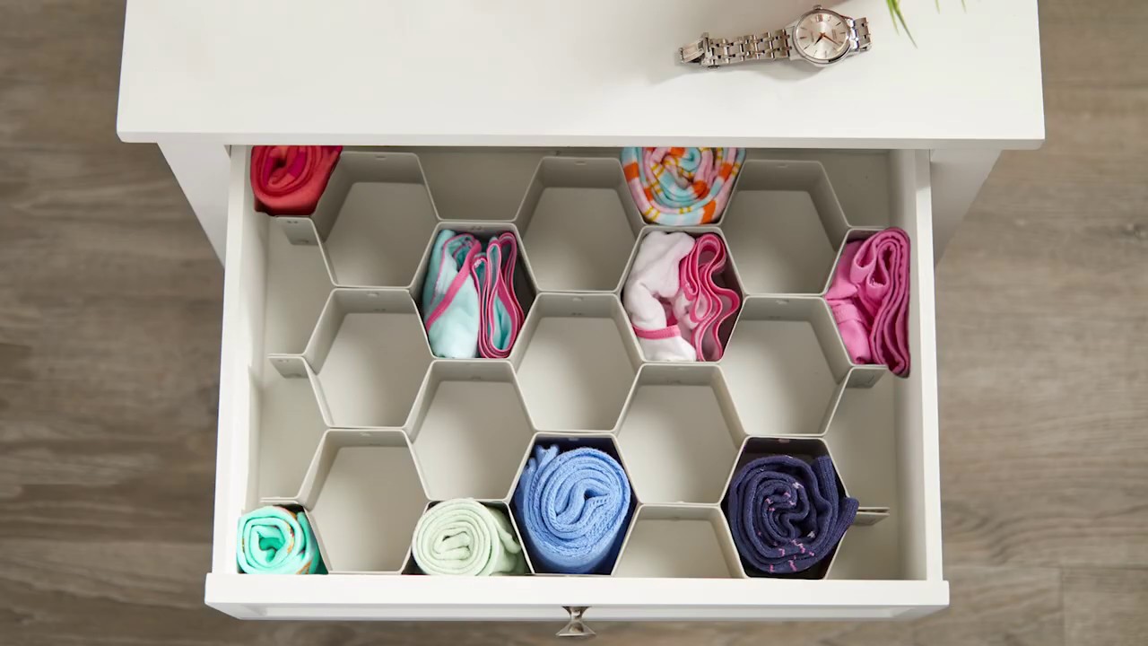 Interlocking Honeycomb Drawer Organizer - mDesign 