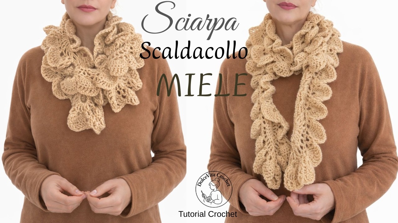 Miele la Sciarpa che diventa Scaldacollo Tutorial uncinetto per tutti