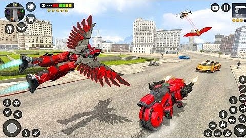 Superhero In Flying Robot Bike Transformation Game - Flying Bike Robot Car Games - Android Game