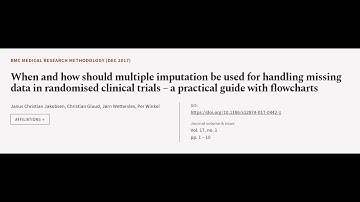 When and how should multiple imputation be used for handling missing data in randomis... | RTCL.TV