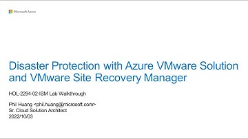 Disaster Protection with Azure VMware Solution and VMware Site Recovery Manager (HOL-2294-02-ISM)