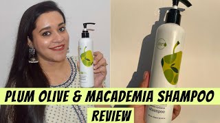 Plum Goodness Olive & Macademia Healthy Hydration Shampoo Review | Shampoo  For Dry, Damaged Hair - YouTube