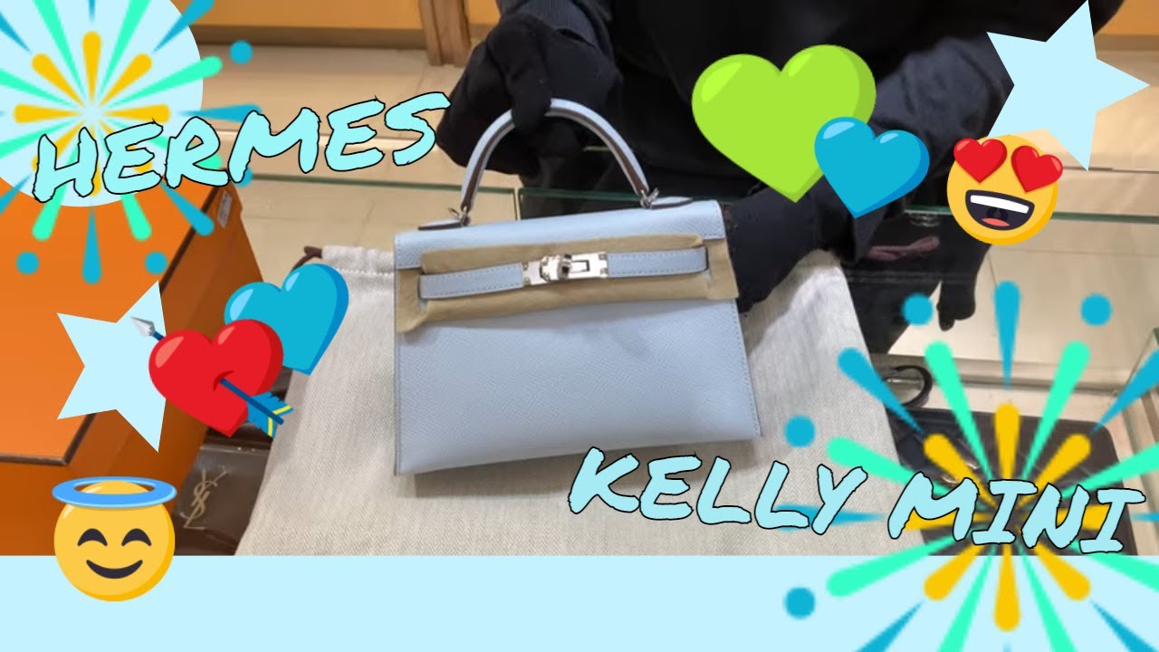 一包難求| HERMES KELLY II MINI T0 BLEU BRUME EPSOM SS 外縫- YouTube