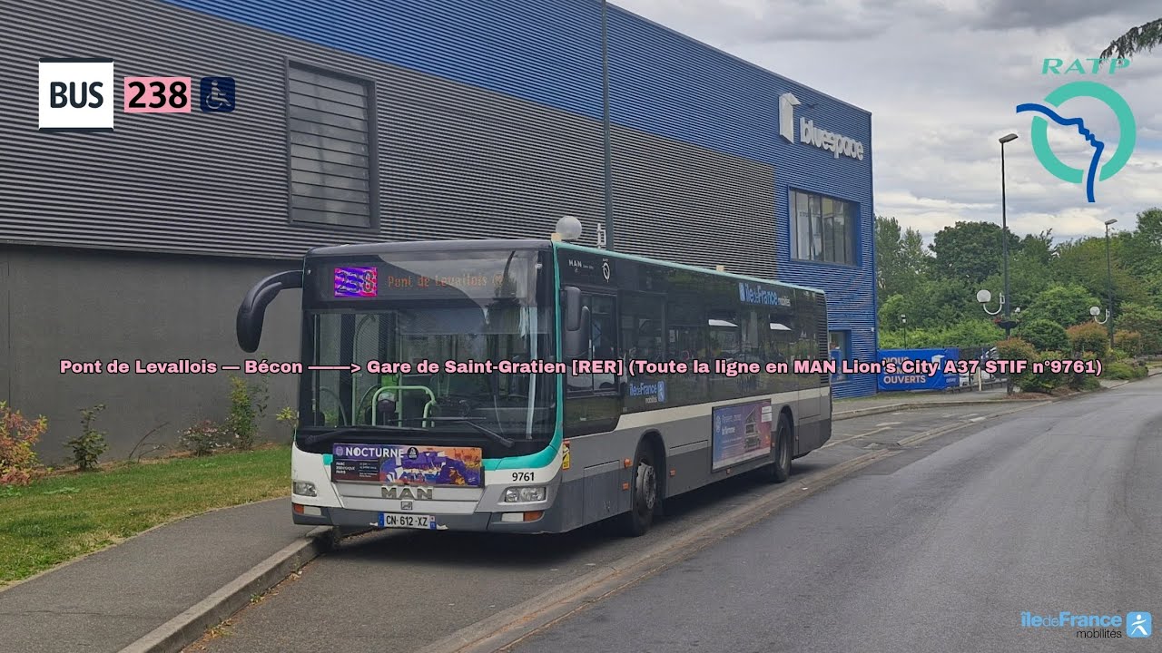 [Ligne 238 RATP] Lion's City A37 n°9761 – Pont de Levallois à Gare de Saint-Gratien [RER] #ratp