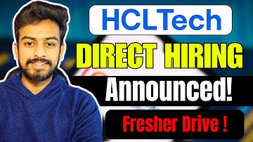 HCLTECH Direct Hiring Announced ! Biggest OFF Campus Drive For 2025, 2024 Batch | Fresher Jobs