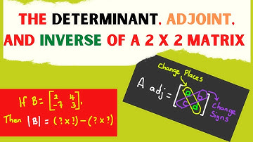The Determinant, Adjoint, and Inverse of a 2 x 2 Matrix. Detailed step - by- step Tutorial Video