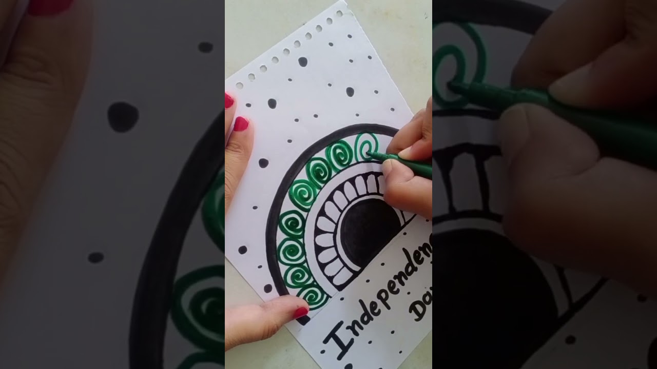15 August Easy drawing|Independence day painting Mandala art🎨