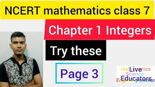 try these page 3 chapter 1 integers ncert maths class 7