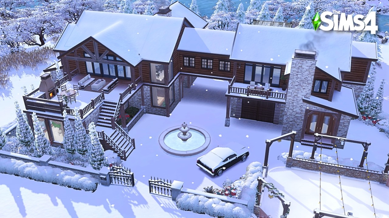 겨울 별장 끝판왕! 대가족을 위한 별장 건축 | 심즈4 건축 | Speed Build (NO CC)