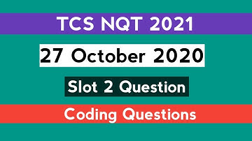 TCS NQT Questions 27 October Slot 2  | Coding Question  | Prepdrive | The Coding Bytes