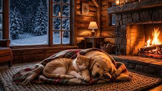 🔴 LIVE 24/7 | NTN Zen Sleep 🐱 Cozy Cat & Dog by Fireplace 🔥 Snowy Night for Deep Sleep screenshot 3