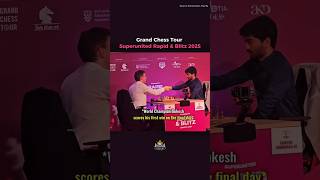 World Champion Gukesh scores his first win on the final day in Blitz Game 😍❤️#chess #gukesh #shorts