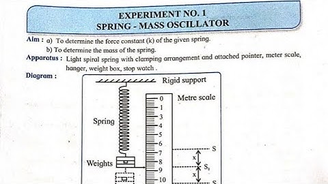 Physical practical no.1 EXPERIMENT NO. 1 SPRING-MASS OSCILLATOR 12th science  #physics #viralvideo